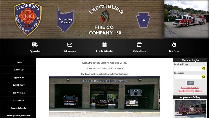 New Website Launch: Leechburg Fire Company (Company 150)